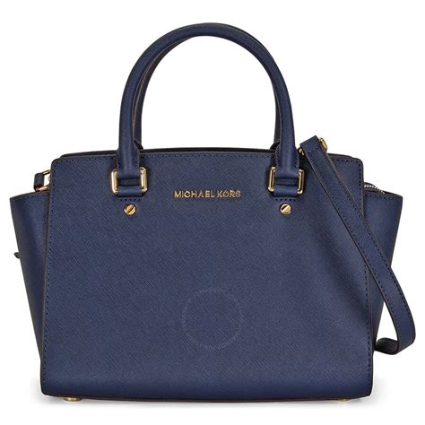 michael kors selma medium satchel navy|michael kors selma satchel.